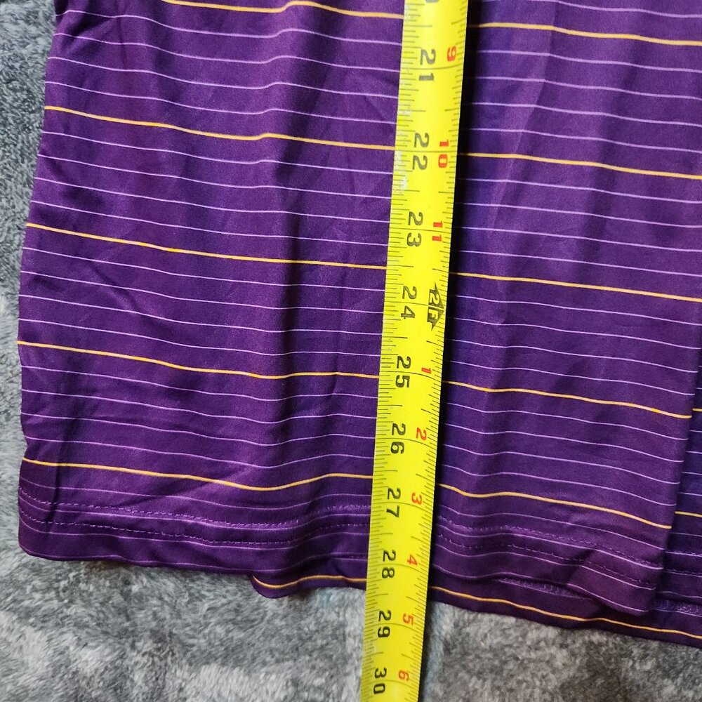 NFL Team Apparel Minnesota Vikings Men's Striped Polo Shirt - Size Medium Purple - Picture 6 of 10